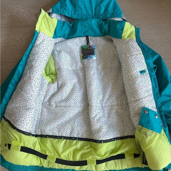 Burton Dryride Snowboard Ski Jacket Insulated Hooded Turquoise Girls XL (US 18) - Picture 4 of 8